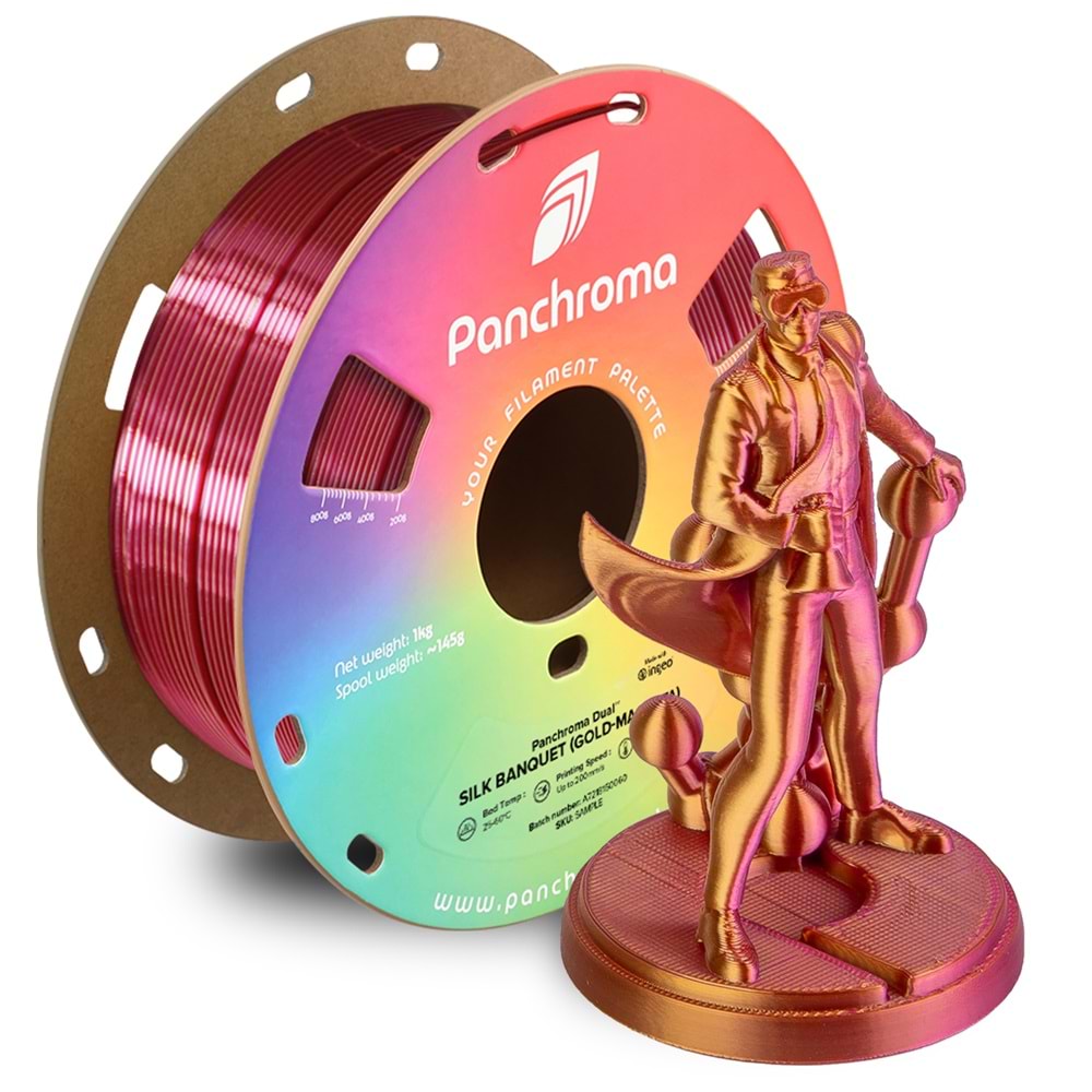Panchroma Dual Silk Banquet PLA Filament | Altın - Macenta