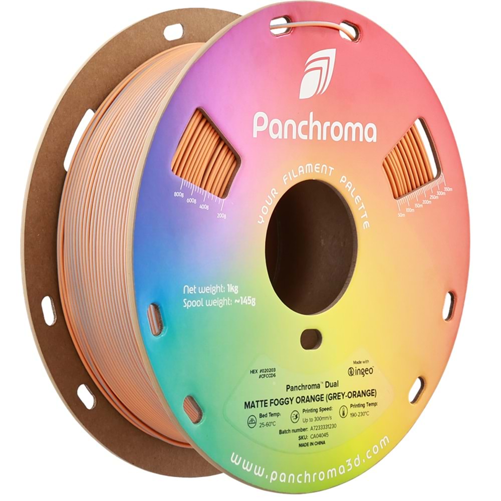 Panchroma PLA Dual Filament Mat Flu Turuncu (Gri - Turuncu)