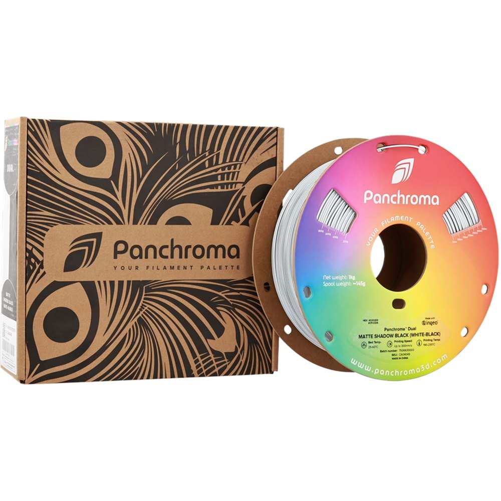 Panchroma PLA Dual Filament Mat Gölge Siyah (Beyaz - Siyah)