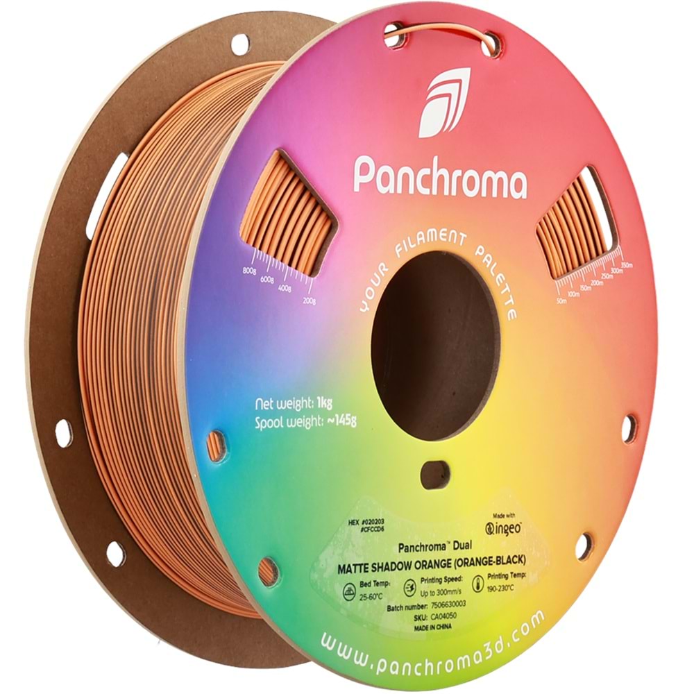 Panchroma PLA Dual Filament Mat Gölge Turuncu (Turuncu - Siyah)
