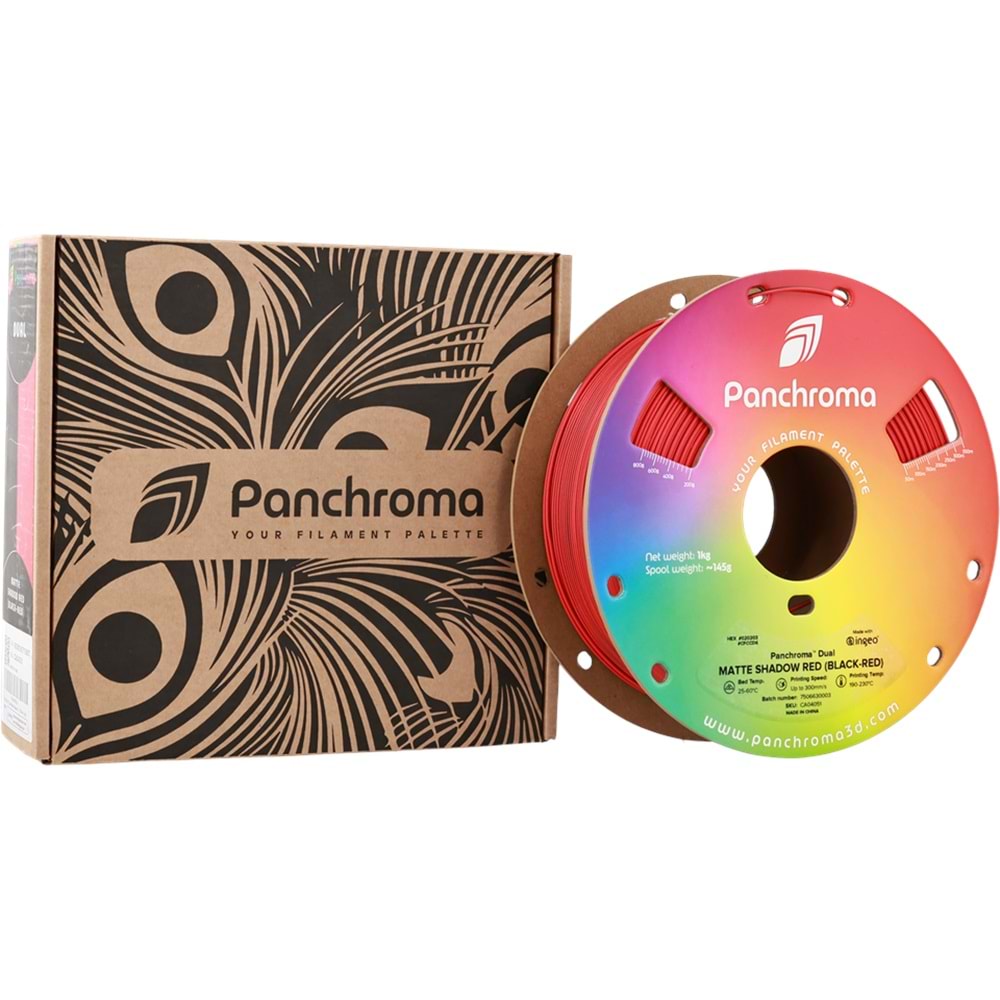 Panchroma PLA Dual Filament Mat Gölge Kırmızı (Siyah - Kırmızı)