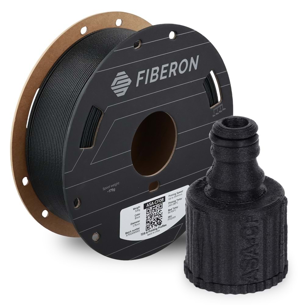 Fiberon ASA-CF08 Siyah Filament | UV Dayanımlı Karbon Fiber
