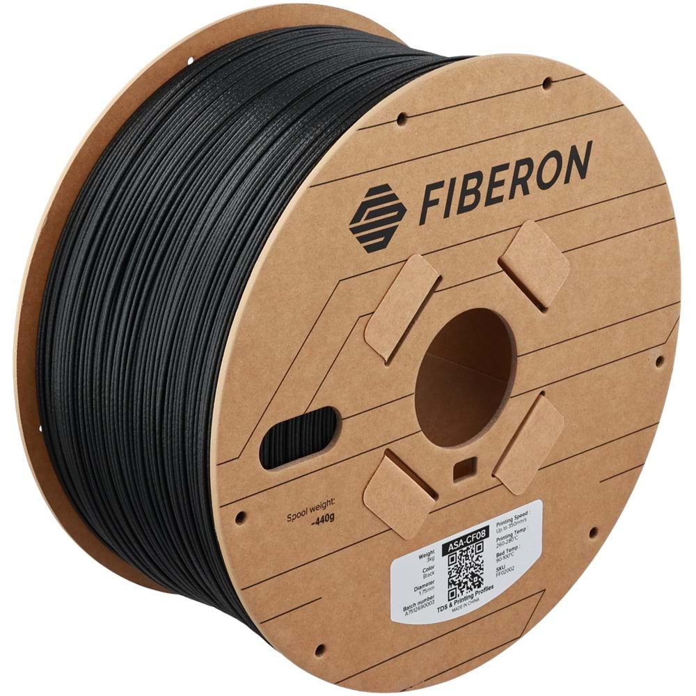 Fiberon ASA-CF08 Siyah Filament 3KG | UV Dayanımlı Karbon Fiber