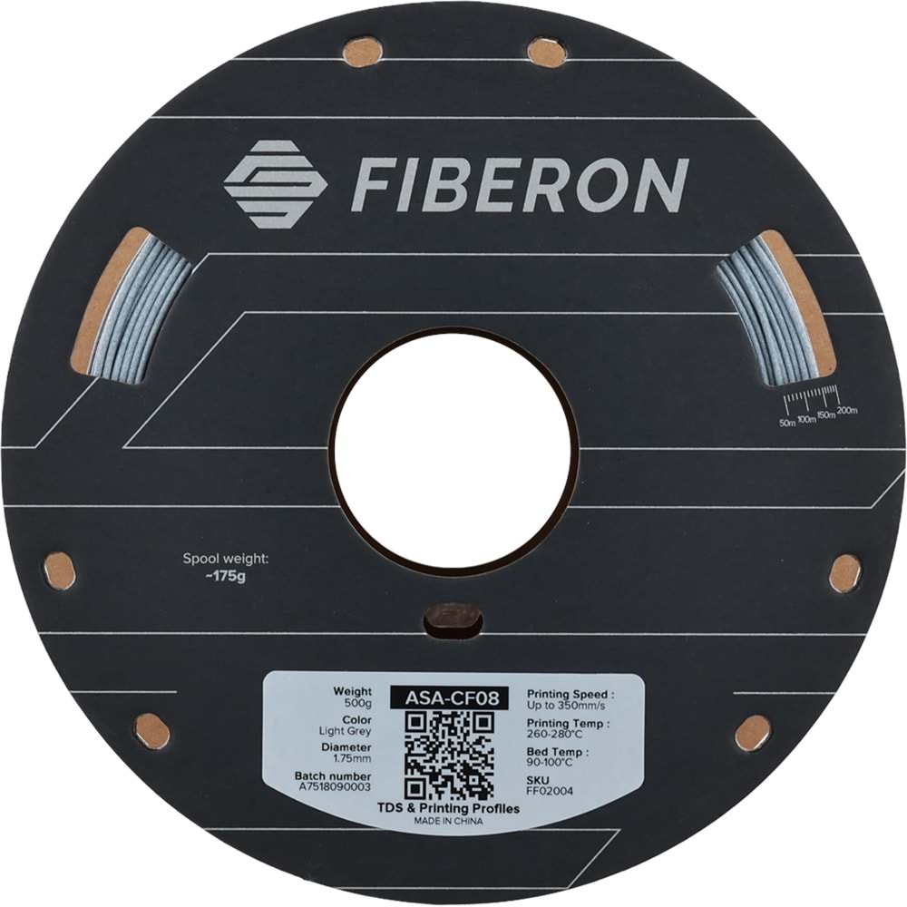 Fiberon ASA-CF08 Açık Gri Filament | UV Dayanımlı Karbon Fiber