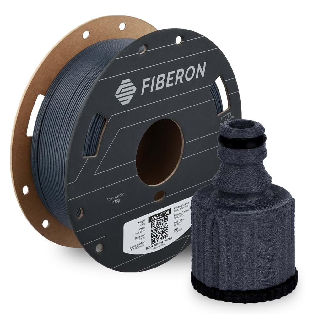 Fiberon ASA-CF08 Koyu Gri Filament | UV Dayanımlı Karbon Fiber