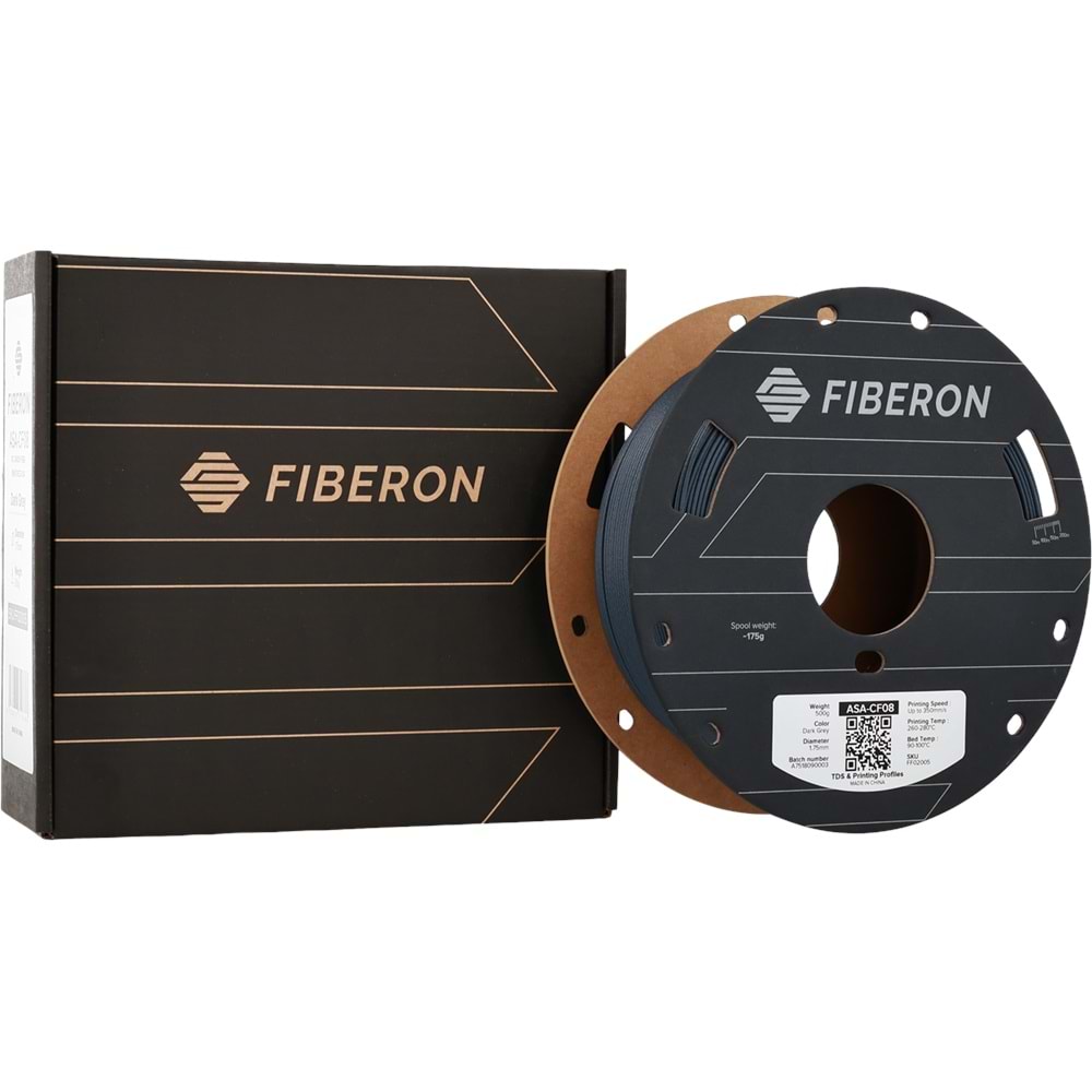 Fiberon ASA-CF08 Koyu Gri Filament | UV Dayanımlı Karbon Fiber