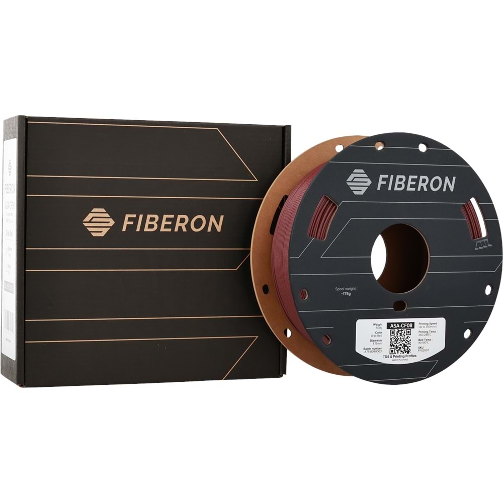 Fiberon ASA-CF08 Koyu Kırmızı Filament | UV Dayanımlı Karbon Fiber