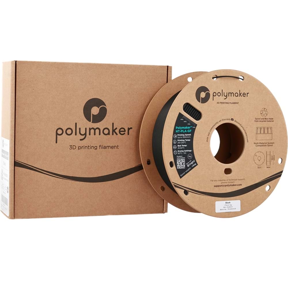 Polymaker HT-PLA-GF Filament Siyah