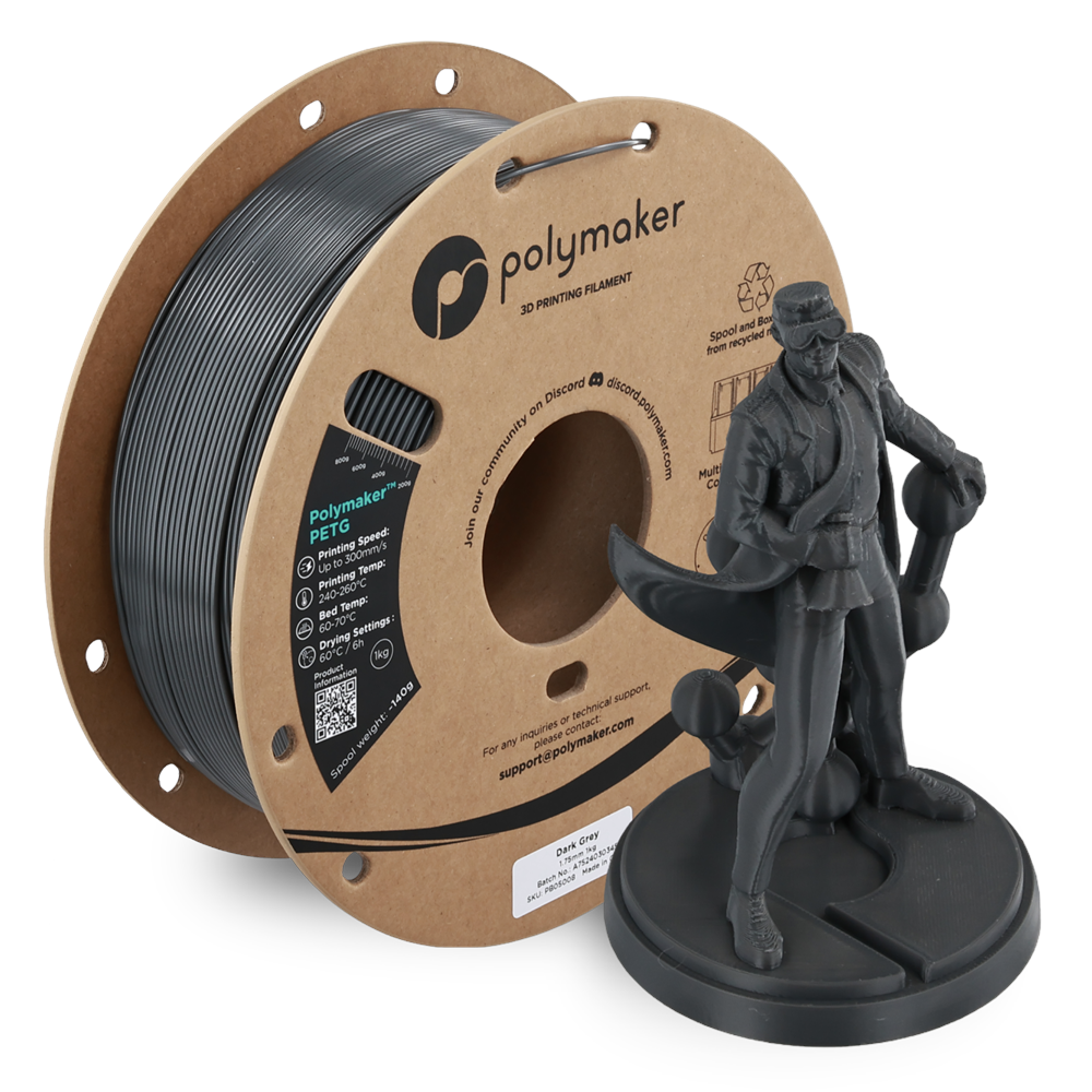 Polymaker PETG Filament Koyu Gri