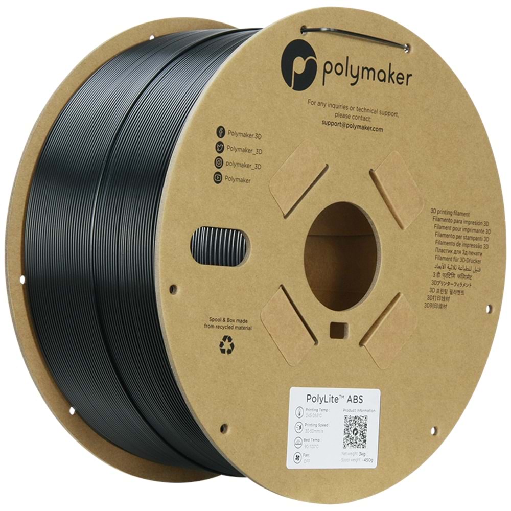 PolyLite ABS Filament Siyah 3 KG