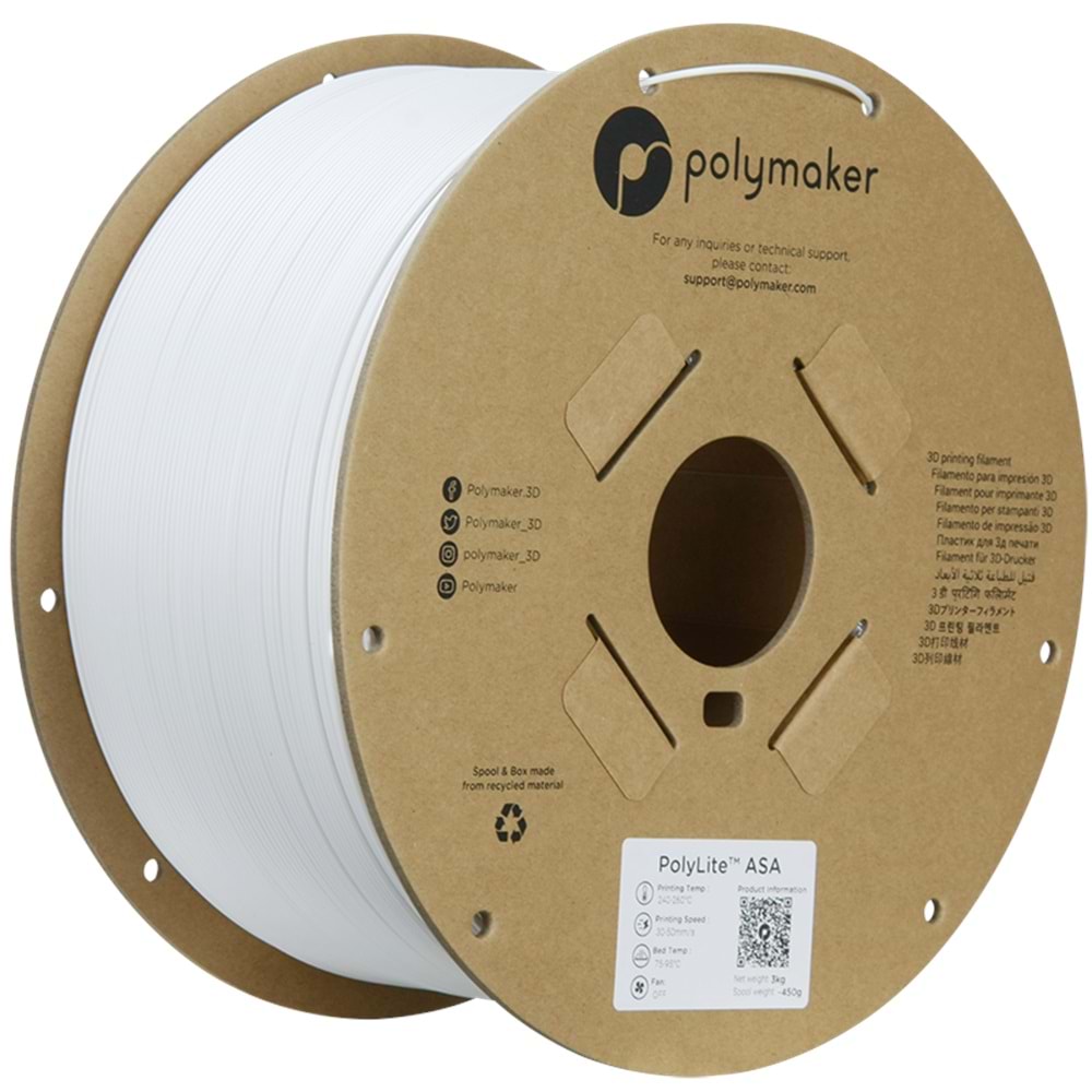 PolyLite ASA Filament Beyaz 3 KG