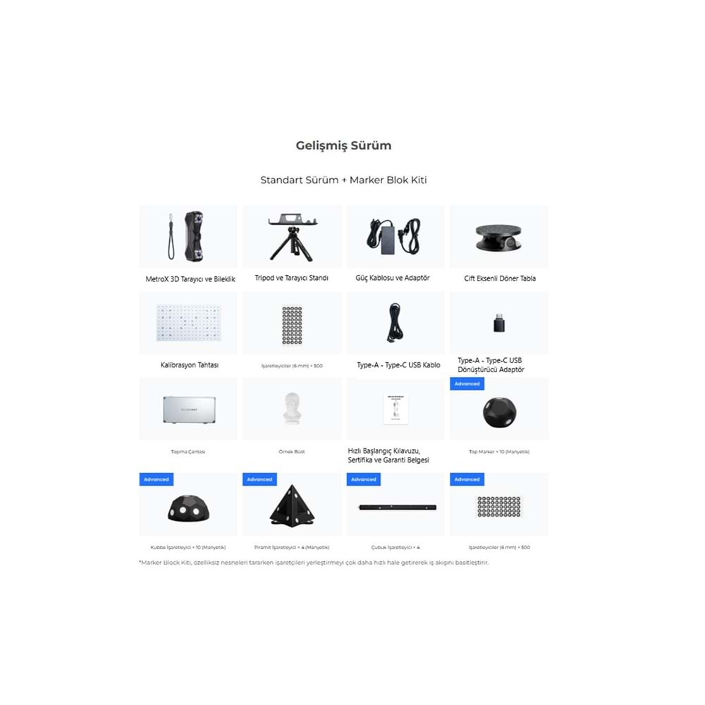 Revopoint MetroX Advanced Edition – Profesyonel 3D Lazer Tarayıcı