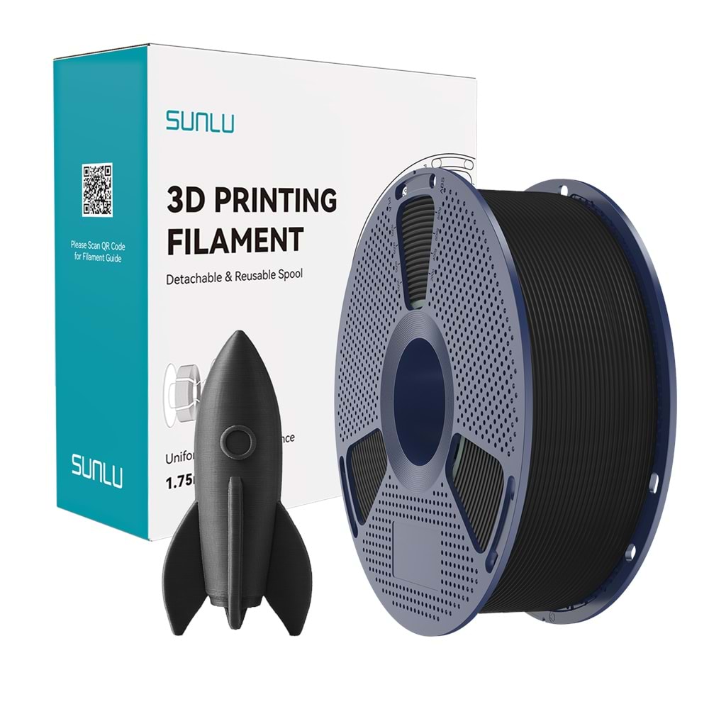 Sunlu Yüksek Hızlı PLA Filament Siyah – 1kg 1.75mm
