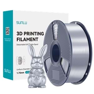 Sunlu Silk PLA+ Filament Gümüş - 1kg 1.75mm
