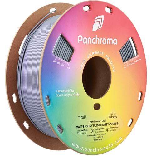 Panchroma PLA Dual Filament Mat Flu Mor (Gri - Mor)