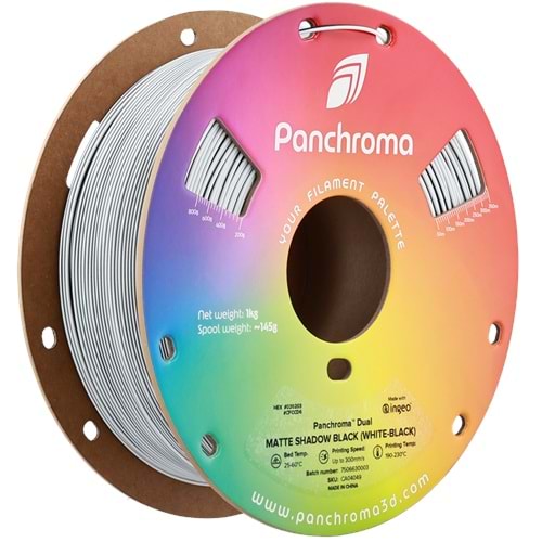 Panchroma PLA Dual Filament Mat Gölge Siyah (Beyaz - Siyah)