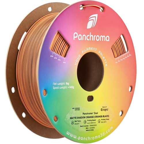 Panchroma PLA Dual Filament Mat Gölge Turuncu (Turuncu - Siyah)
