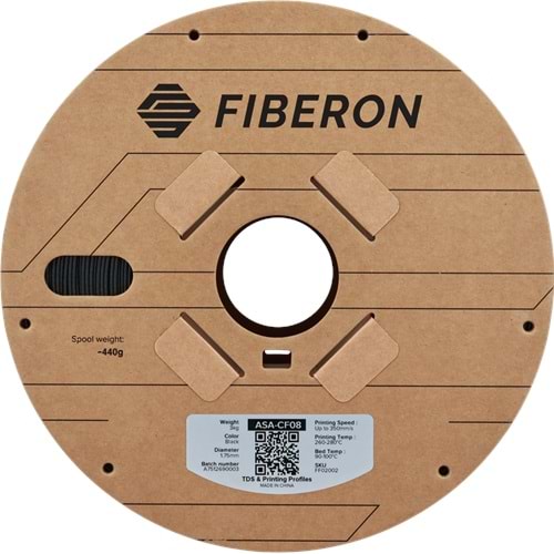 Fiberon ASA-CF08 Siyah Filament 3KG | UV Dayanımlı Karbon Fiber