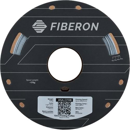 Fiberon ASA-CF08 Açık Gri Filament | UV Dayanımlı Karbon Fiber