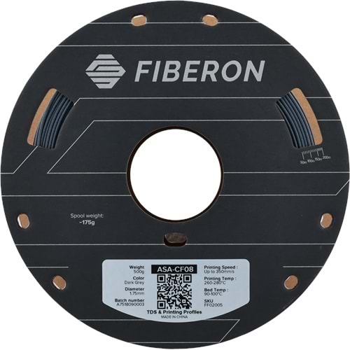 Fiberon ASA-CF08 Koyu Gri Filament | UV Dayanımlı Karbon Fiber