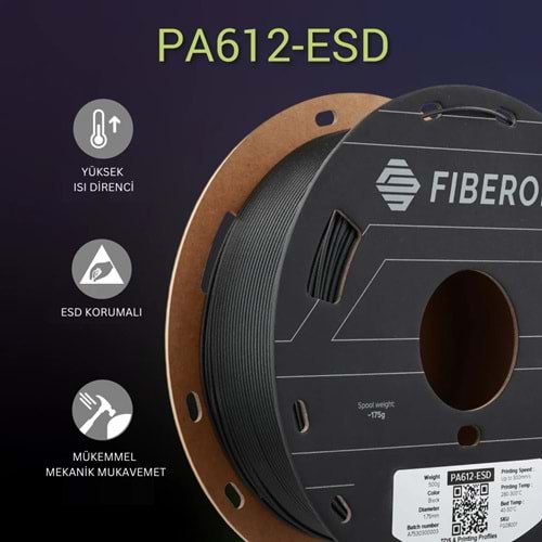 Fiberon PA612-ESD Siyah Filament 3 KG