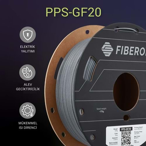 Fiberon PPS-GF20 Siyah Filament
