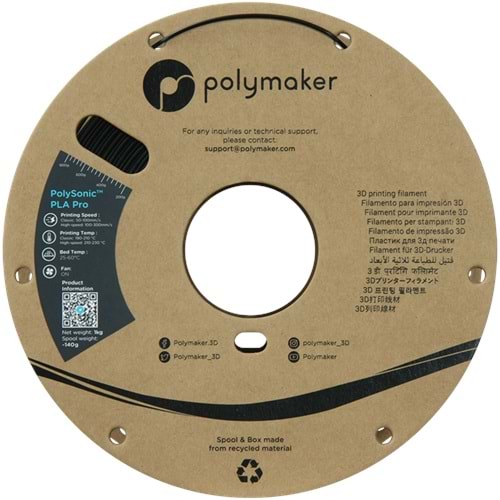 PolySonic PLA Pro Yüksek Hızlı Filament Siyah