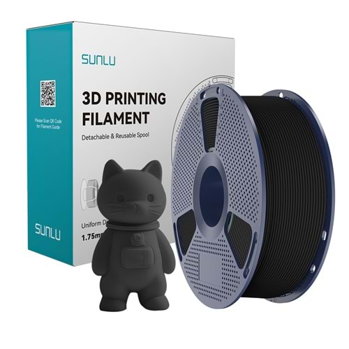 Sunlu PLA Mat Filament Siyah - 1kg 1.75mm