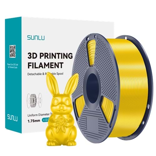 Sunlu Silk PLA+ Filament Sarı - 1kg 1.75mm