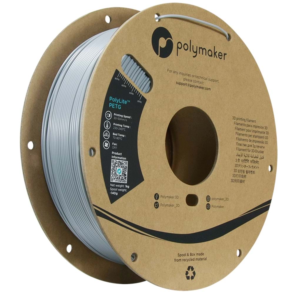 PolyLite PETG Filament Gri