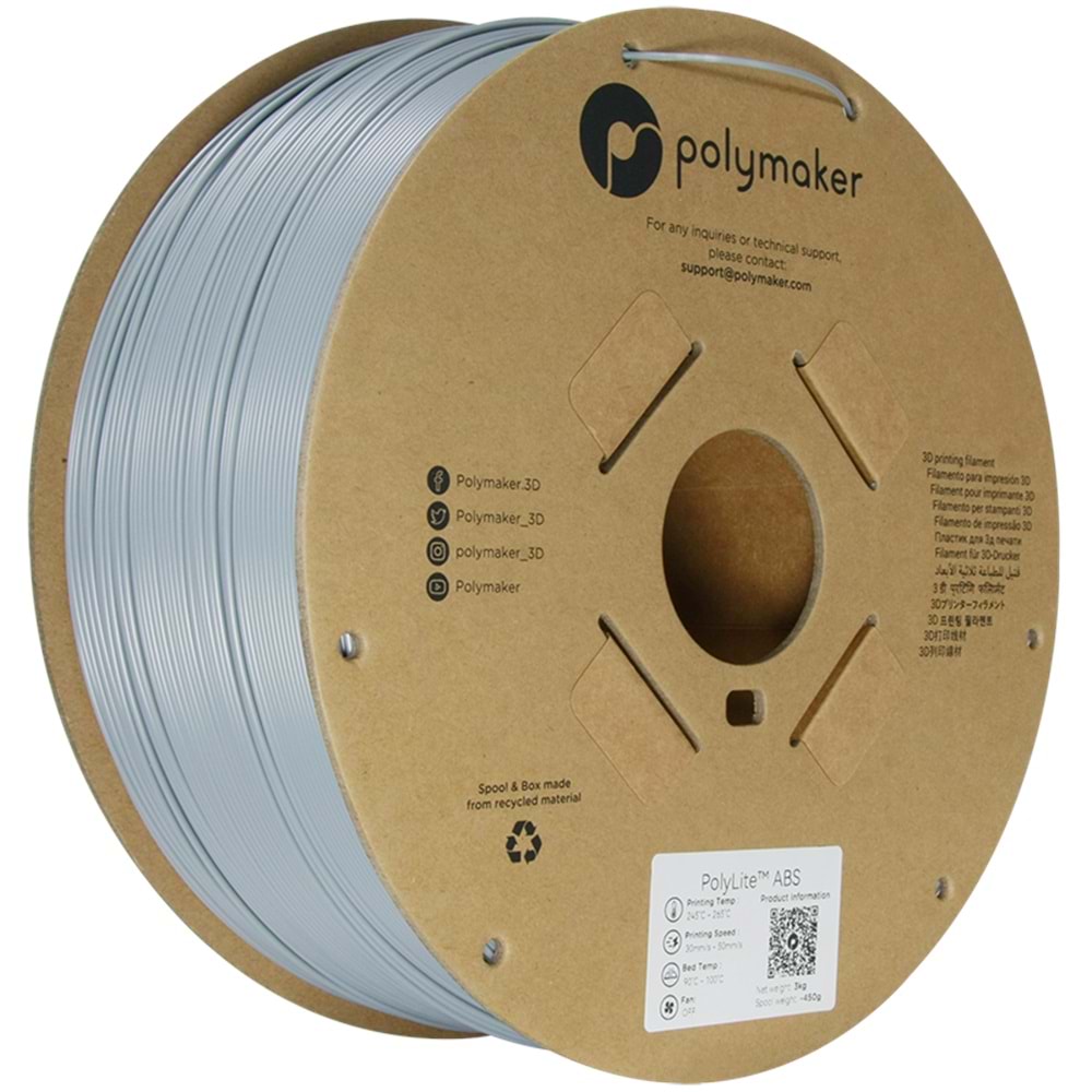 PolyLite ABS Filament Gri 3 KG